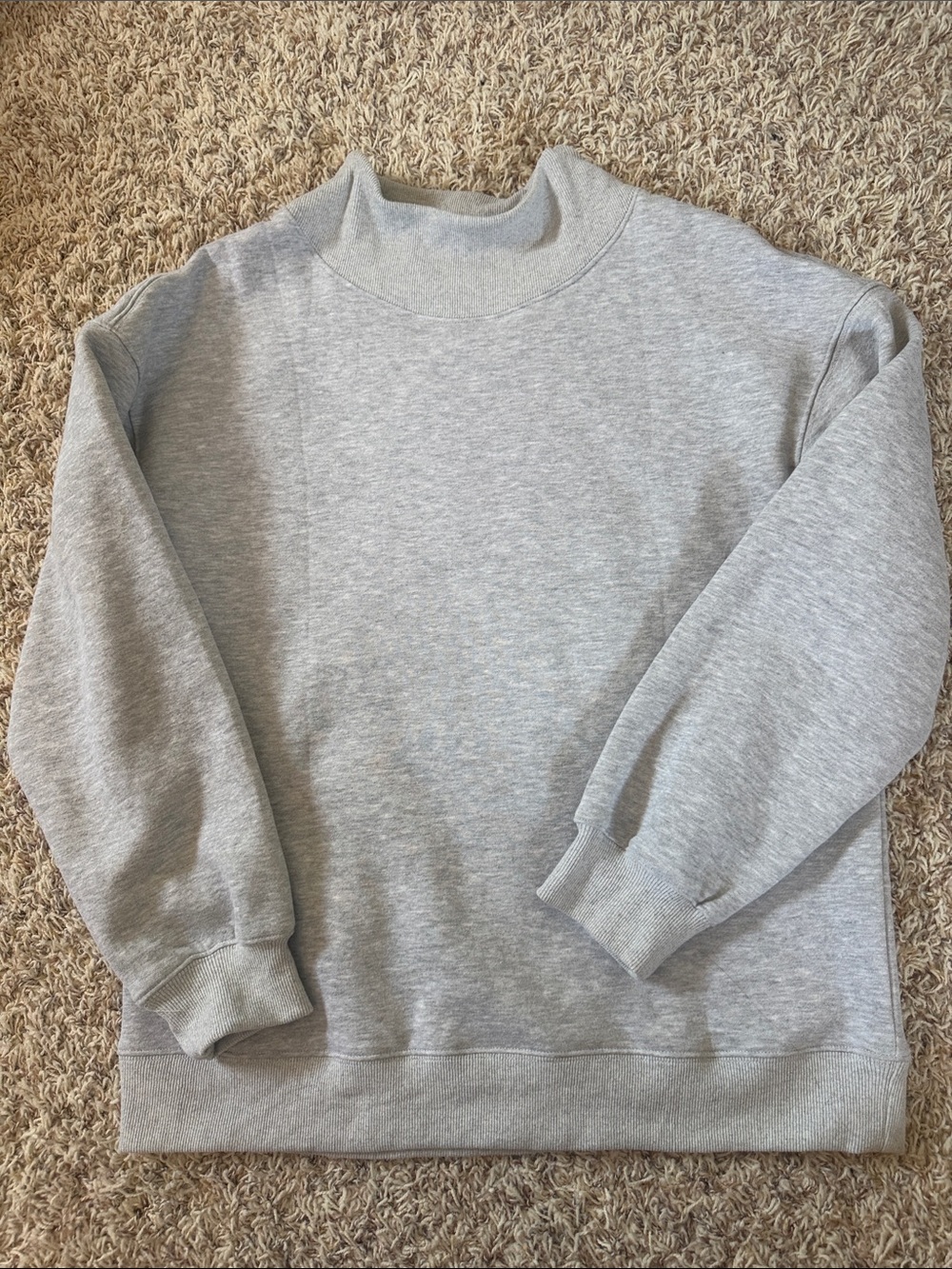 Men's Crewneck Mock Sweater in Light Gray